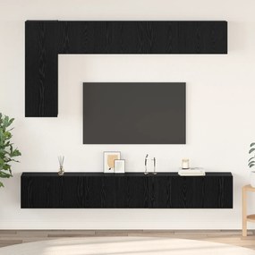 vidaXL Σετ Καθισμάτων Τηλεόρασης 6 pcs Μαύρη Δρυς 30.5 x 30 x 90 cm