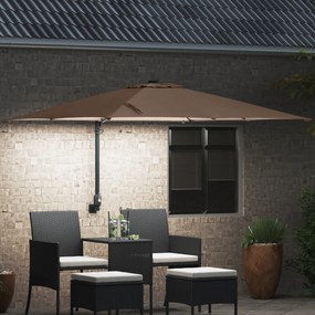 vidaXL Ομπρέλα Κήπου Taupe 248.5 x 247.5 x 160 εκ. ύφασμα