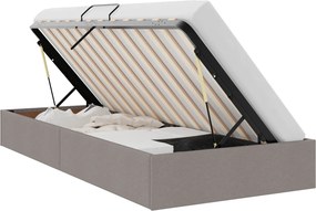 vidaXL Κρεβάτι Οθωμανικού Τύπου Taupe 100 x 200 cm ύφασμα