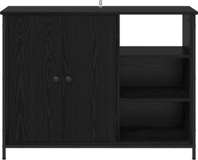 vidaXL Πλαϊνό γραφείο Μαύρη Οξυά 100 x 33 x 75 εκ Επεξεργασμένο Ξύλο