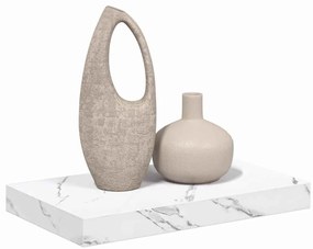vidaXL Ράφι Τοίχου Λευκό Μάρμαρο 40 x 23,5 x 4 εκ Επεξεργασμένο ξύλο