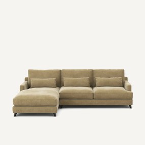 Γωνιακός καναπές από βελούδο stonewashed, ALWINE