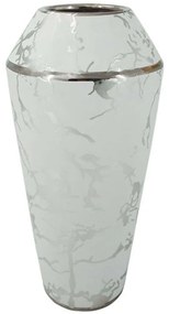 Βάζο Κρακελέ 15-00-22958 Φ14,5x30cm Silver-White Marhome Ceramic