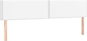 vidaXL Κρεβάτι Boxspring με Στρώμα Λευκό 200x200 εκ. Συνθετικό Δέρμα