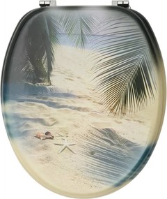 vidaXL Καλύμματα Λεκάνης με Καπάκια 2 τεμ. Σχέδιο Παραλία από MDF