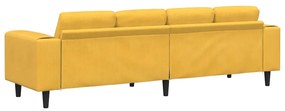 vidaXL Καναπές Απαλό Κίτρινο 250 x 77 x 76 εκ. Υφασμάτινο Κορντουρά