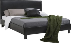 Κρεβάτι Nevil pakoworld 150x200 PU χρώμα μαύρο ματ