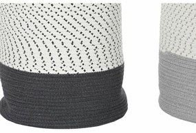 Σετ Καλαθιών DKD Home Decor Λευκό Γκρι Ανοιχτό Γκρι (2 Τεμάχια) (x2)