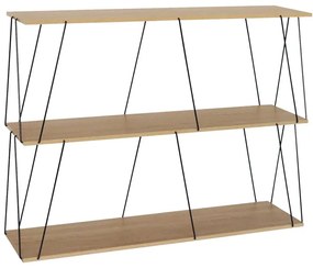 Βοηθητικό τραπέζι-ραφιέρα Tars pakoworld οακ-μαύρο 120x30x90εκ
