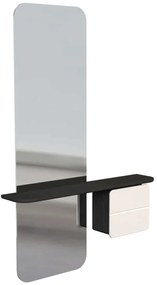 Καθρέπτης Τοίχου One More Look 5108C5620-1 78x15x118cm Black Oak-White Umage Steel,Wood