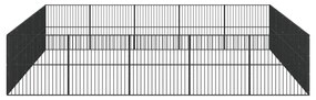 vidaXL Κλουβί Σκύλου 20 Πάνελ Μαύρο από Γαλβανισμένο Χάλυβα
