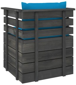 vidaXL Πολυθρόνα Κήπου από Ξύλο Πεύκου με Μαξιλάρια