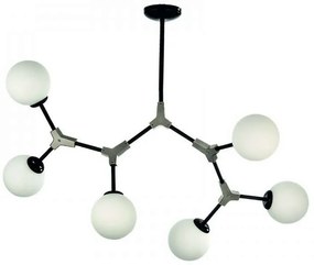 Φωτιστικό Οροφής 6167-6 90x75cm 6xG9 Black-Silver Inlight Μέταλλο,Γυαλί