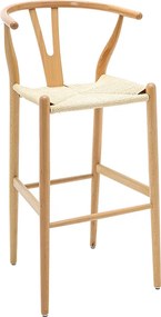 Σκαμπό μπαρ Sandra pakoworld ξύλο-σχοινί φυσικό