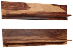 vidaXL Ράφια Τοίχου 2 τεμ. 118 x 26 x 20 εκ. από Μασίφ Ξύλο Ακακίας