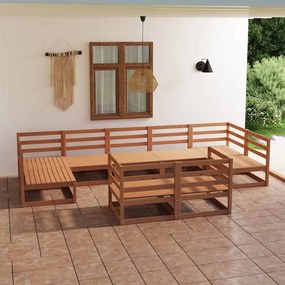 vidaXL Σαλόνι Κήπου 9 Τεμαχίων από Μασίφ Ξύλο Πεύκου
