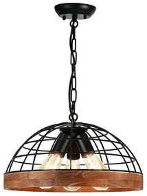 Φωτιστικό Οροφής EG843P40B 3ΧΕ27 D40XH120 Black Aca Decor Metal,Wood
