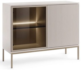 Μπουφές Με Βιτρίνα Sento 21s_Kz 104x39x83cm White Kazmir Μελαμίνη,Γυαλί