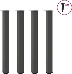 vidaXL Πόδια Τραπεζιού Μπαρ 4 τεμ. Ανθρακί 90-92 εκ. Ατσάλι