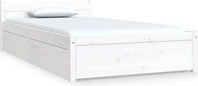 vidaXL Πλαίσιο Κρεβατιού με Συρτάρια Λευκό 90 x 190 εκ Single