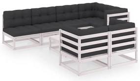 vidaXL Σαλόνι Κήπου Σετ 8 Τεμαχίων από Μασίφ Ξύλο Πεύκου με Μαξιλάρια