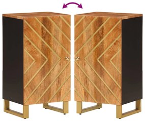 vidaXL Βοηθητικό Έπιπλο Καφέ/Μαύρο 40x33,5x75 εκ. Μασίφ Ξύλο Μάνγκο