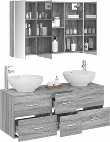vidaXL Σετ Επίπλων Μπάνιου 4 pcs Γκρι Sonoma