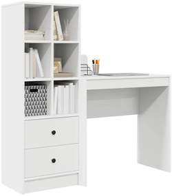 vidaXL Γραφείο με αποθηκευτικό χώρο 2 pcs Λευκό 80 x 40 x 76 εκ.