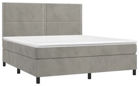 ΚΡΕΒΑΤΙ BOXSPRING ΜΕ ΣΤΡΩΜΑ &amp; LED ΑΝ.ΓΚΡΙ 180X200 ΕΚ. ΒΕΛΟΥΔΙΝΟ 3136077