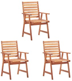 Καρέκλες Τραπεζαρίας Εξωτερικού Χώρου 3 τεμ. Μασίφ Ξύλο Ακακίας