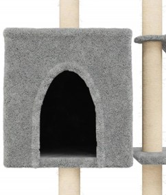 vidaXL Γατόδεντρο Aνοιχτό Γκρι 145εκ. με Στύλους Ξυσίματος από Σιζάλ