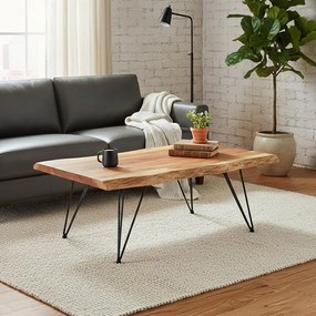 Τραπέζι σαλονιού Miles μασίφ ξύλο ακακίας σε φυσική απόχρωση 115x69x41εκ 115x69x41 εκ.