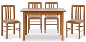 Σετ τραπεζαρίας Bergen Megapap 5 τμχ μασίφ ξύλο - MDF με επεκτεινόμενο τραπέζι 120/150x68x77εκ.