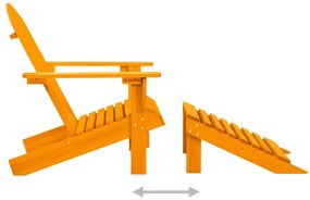 vidaXL Καρέκλα Κήπου Adirondack με Υποπόδιο Πορτοκαλί από Ξύλο Ελάτης