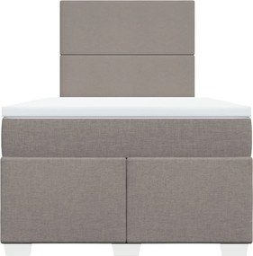 vidaXL Κρεβάτι Boxspring με Στρώμα Taupe 120x200 εκ. Υφασμάτινο