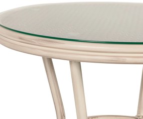 Τραπέζι Κήπου BURUNDI Λευκό Αλουμίνιο/Γυαλί Φ70x72cm