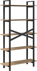 vidaXL Ράφι Βιβλίων 5 επιπέδων 100 x 33,5 x 178 εκ Επεξεργασμένο ξύλο