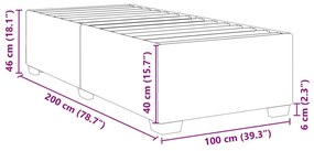 Σκελετός Κρεβατιού Χωρίς Στρώμα Μαύρο 100x200 εκ. Υφασμάτινο - Μαύρο