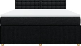 vidaXL Κρεβάτι Boxspring με Στρώμα Μαύρο 180x200 εκ. Υφασμάτινο