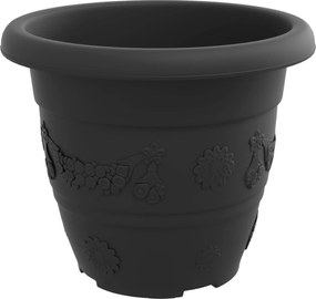 vidaXL Γλάστρες φυτών 24 pcs Μαύρο Ø 22 x 18 εκ Πλαστικό