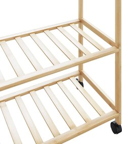 vidaXL Ράφι ρούχων με ράφια και ρόδες 110x40x180 εκ. Μπαμπού