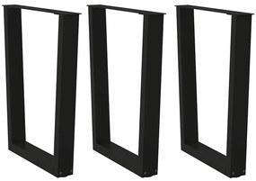 vidaXL Πόδια Τραπεζαρίας Σχήματος V 3 τεμ. Μαύρο 70x(72-73,3) εκ. Ατσάλι