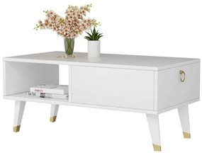 Τραπέζι Σαλονιού Delux 475OLV1330 90x45x42,4cm White-Gold