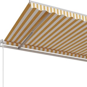 vidaXL Ηλεκτρική Αυλή 6 x 3,5 m Κίτρινο και λευκό ριγέ