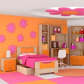 Κρεβάτι Παιδικό Νο. 15 Smile 90x190 Oak-Orange SARRIS812328