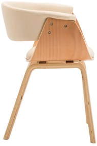 vidaXL Καρέκλες Τραπεζαρίας 6 τεμ. Κρεμ Λυγισμένο Ξύλο/Συνθετικό Δέρμα