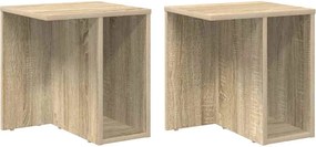 vidaXL End Table 2 pcs Δρύς Sonoma 37 x 32 x 40 εκ Επεξεργασμένο ξύλο