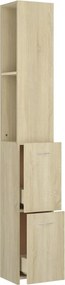 vidaXL Ντουλάπι Μπάνιου Sonoma Δρυς 25x26,5x170 εκ. Επεξεργασμένο Ξύλο