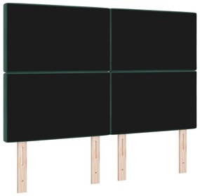 vidaXL Βελούδινο Κεφαλάρι Argyle Σκούρο πράσινο 160 cm Βελούδο