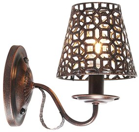 Φωτιστικό Τοίχου EG169751WBC Copper & Black Metal